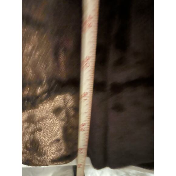 Vintage 70s Brown Crushed Velvet Maxi Hostess Dress V-Neck Empire Waist S/M - Picture 14 of 14